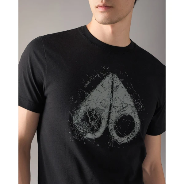 Moose Knuckles Icebreak Logo T-Shirt in Black | T-shirts & vests | Coveti