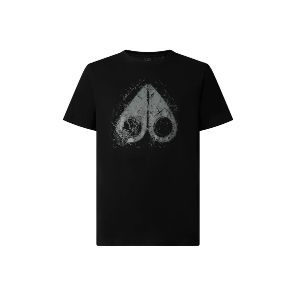 Moose Knuckles Icebreak Logo T-Shirt in Black | Coveti