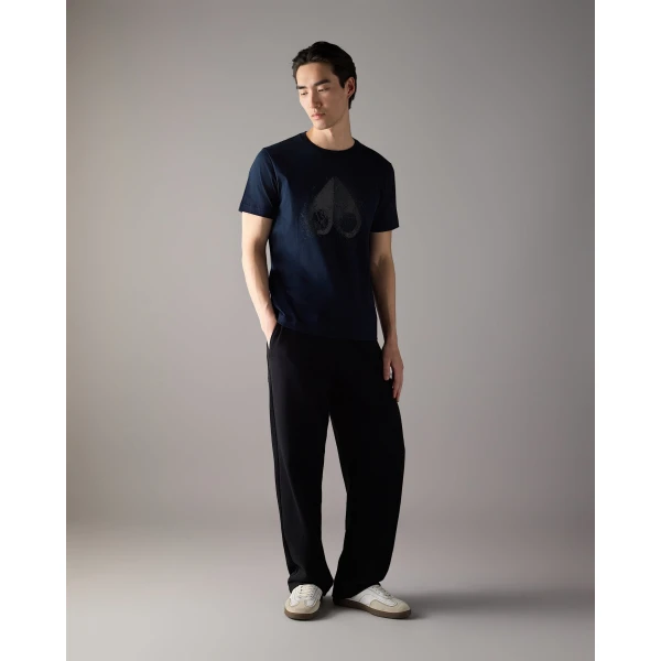 Moose Knuckles Icebreak Logo T-Shirt in Navy | T-shirts & vests | Coveti