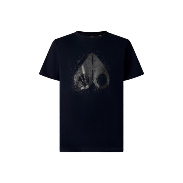 Moose Knuckles Icebreak Logo T-Shirt in Navy | Coveti
