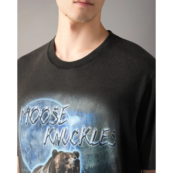 Moose Knuckles Into the Wild T-Shirt in Black | T-shirts & vests | Coveti