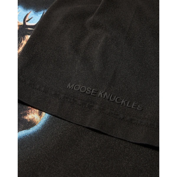 Moose Knuckles Into the Wild T-Shirt in Black | T-shirts & vests | Coveti