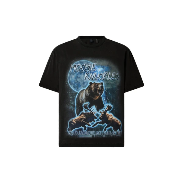 Moose Knuckles Into the Wild T-Shirt in Black | Coveti