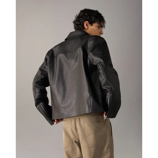 Moose Knuckles Jacques Leather Jacket in Black | Men Jackets | Coveti