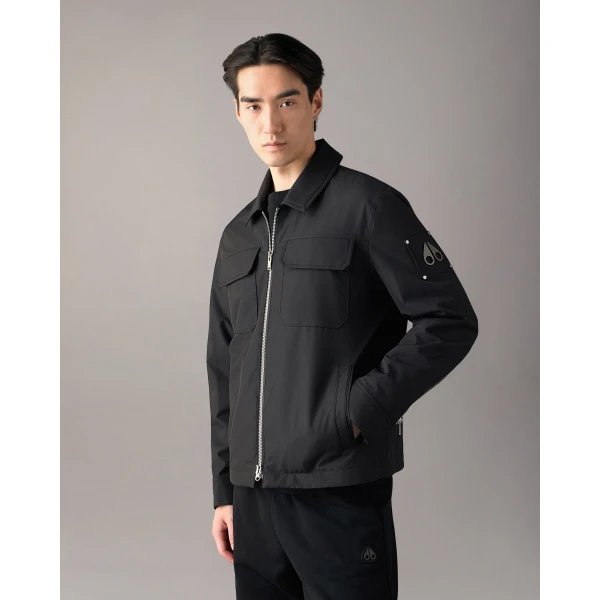 Moose Knuckles Jacques Shirt Jacket in Black | Men Jackets | Coveti