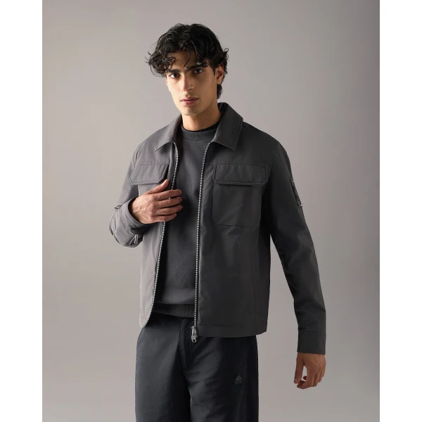 Moose Knuckles Jacques Shirt Jacket in Cement | Men Jackets | Coveti