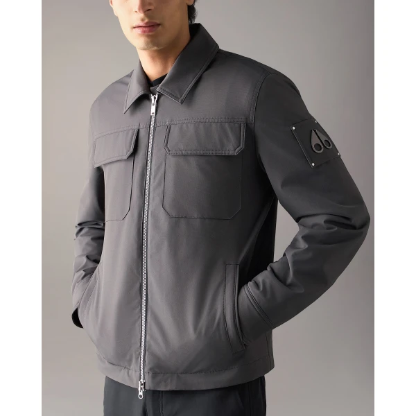 Moose Knuckles Jacques Shirt Jacket in Cement | Men Jackets | Coveti