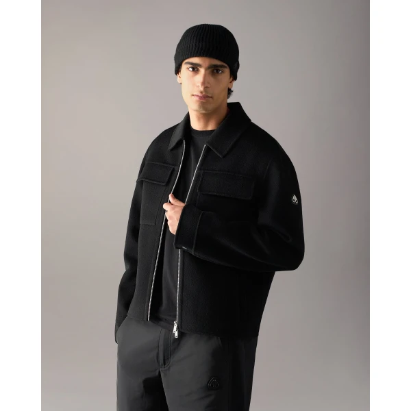 Moose Knuckles Jacques Wool Jacket in Black | Men Jackets | Coveti