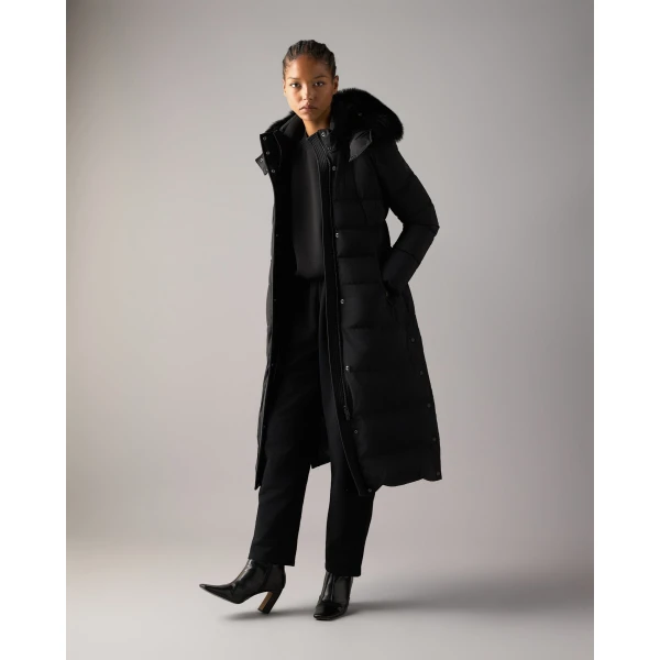 Moose Knuckles Jocada Long Down Parka in Black | Coats | Coveti