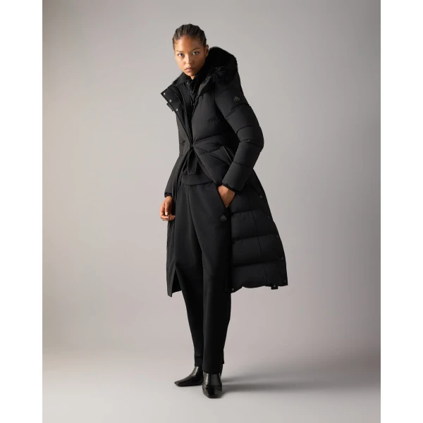 Moose Knuckles Jocada Long Down Parka in Black | Coats | Coveti
