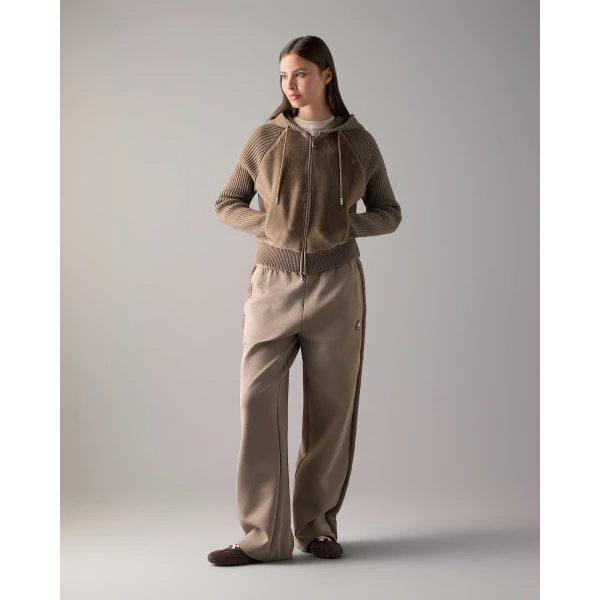 Moose Knuckles Junction Hooded Hybrid Sweater in Ashen | Sweaters | Coveti