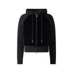 Moose Knuckles Junction Hooded Hybrid Sweater in Black | Coveti