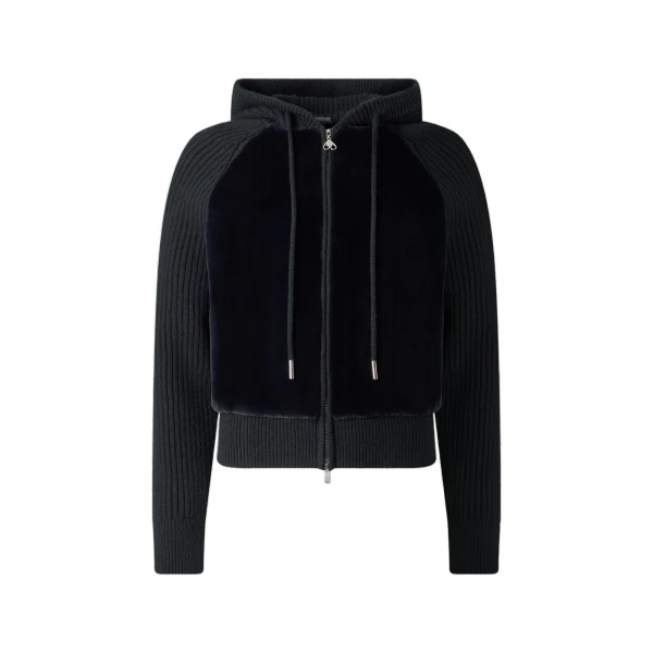 Junction Hooded Hybrid Sweater in Black