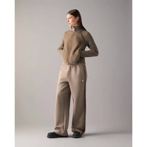 Moose Knuckles Junction Zip-Up Hybrid Sweater in Ashen | Sweaters | Coveti