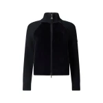 Moose Knuckles Junction Zip-Up Hybrid Sweater in Black | Coveti