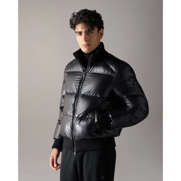 Moose Knuckles Kings Down Bomber in Black | Men Jackets | Coveti