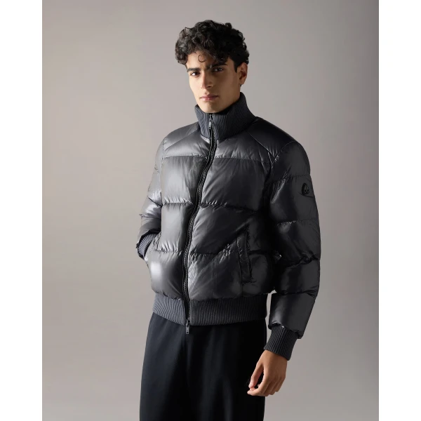 Moose Knuckles Kings Down Bomber in Cement | Men Jackets | Coveti