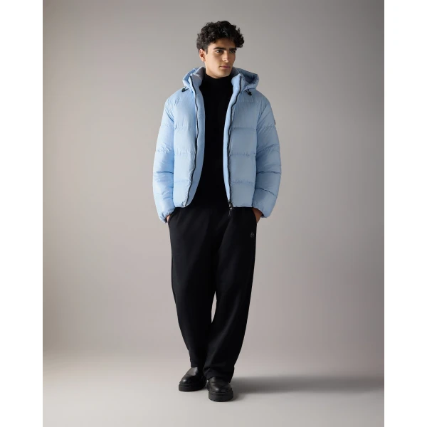 Moose Knuckles Kings Reversible Down Puffer in Blue Ice | Men Jackets | Coveti