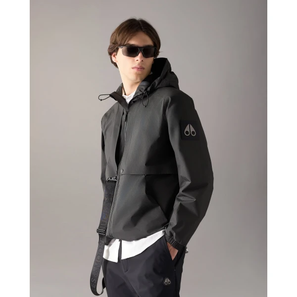 Moose Knuckles Knox Packable Rain Jacket in Black | Men Jackets | Coveti