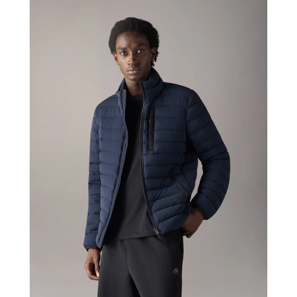Moose Knuckles Laki Down Jacket in Navy | Men Jackets | Coveti