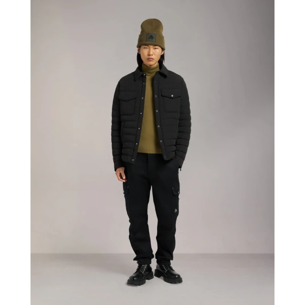 Moose Knuckles Lennox Shirt Jacket in Black | Men Jackets | Coveti