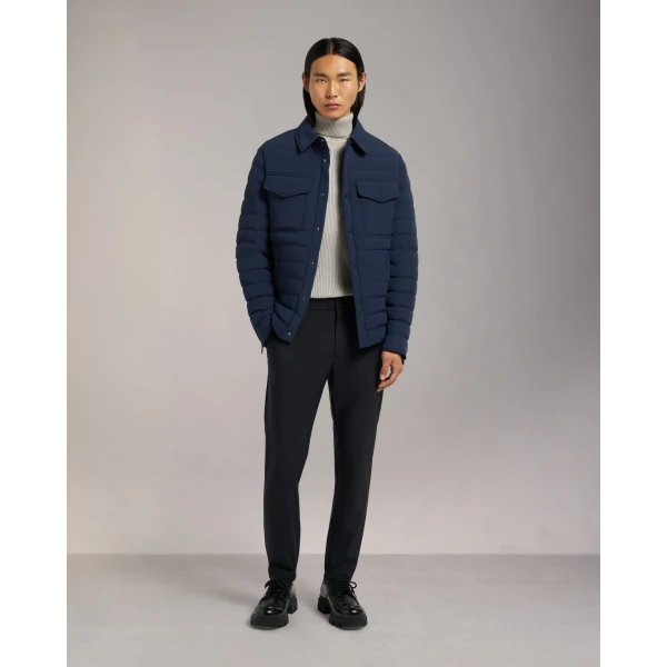 Moose Knuckles Lennox Shirt Jacket in Navy | Men Jackets | Coveti
