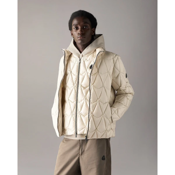 Moose Knuckles Lightweight Iceberg Quilt Down Jacket in Alabaster | Men Jackets | Coveti