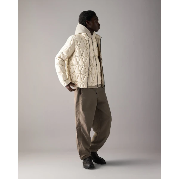 Moose Knuckles Lightweight Iceberg Quilt Down Jacket in Alabaster | Men Jackets | Coveti