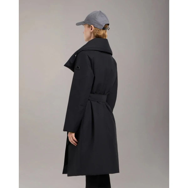 Moose Knuckles Londsdale Long Wrap Jacket in Black | Coats | Coveti