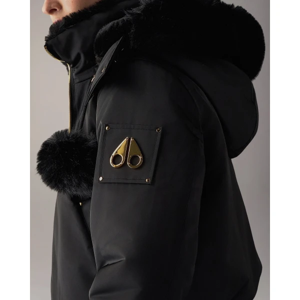 Moose Knuckles Luxe Satin Reversible Bomber in Black | Jackets | Coveti
