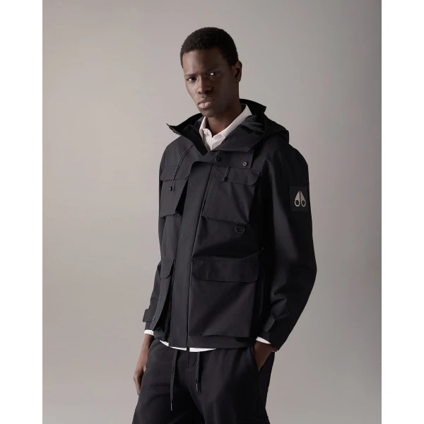 Moose Knuckles Mansfield Rain Jacket in Black | Men Jackets | Coveti