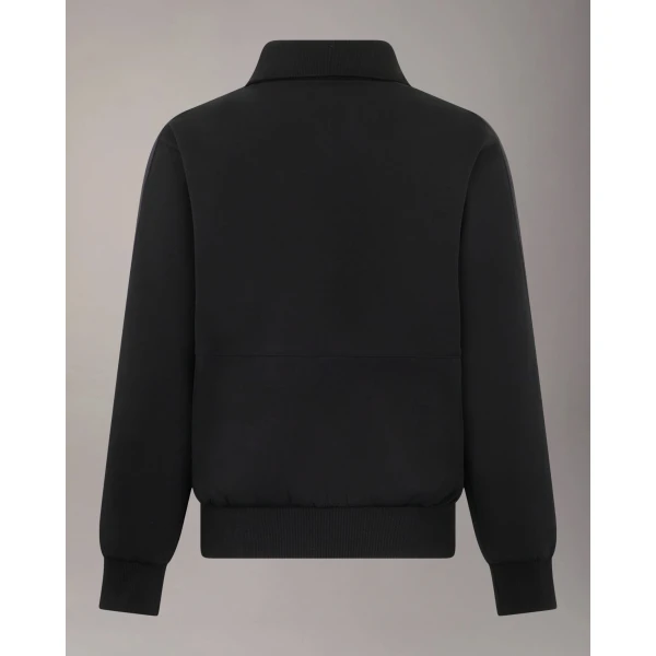 Moose Knuckles Mix Media Quarter Zip Sweater in Black | Sweaters | Coveti