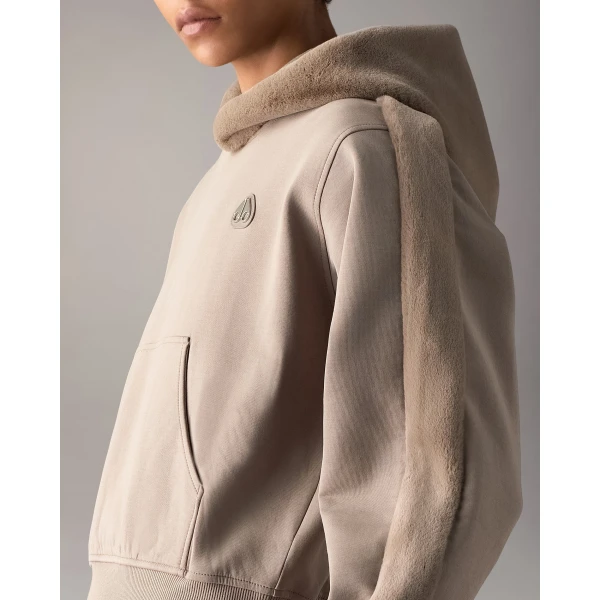 Moose Knuckles Mixed Media Bunny Hoodie in Ashen | Hoodies | Coveti