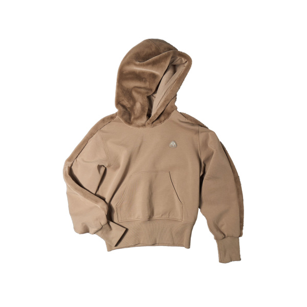 Moose Knuckles Mixed Media Bunny Hoodie in Ashen | Coveti