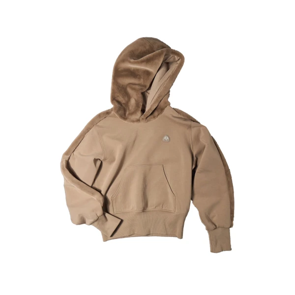 Mixed Media Bunny Hoodie in Ashen