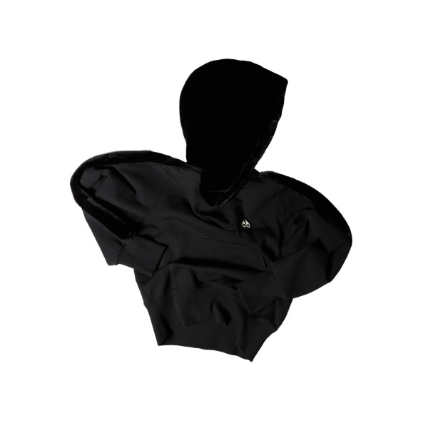 Moose Knuckles Mixed Media Bunny Hoodie in Black | Coveti