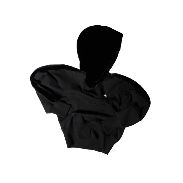 Mixed Media Bunny Hoodie in Black