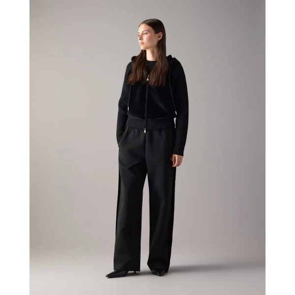 Moose Knuckles Mixed Media Bunny Pants in Black | Pants | Coveti