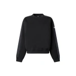 Moose Knuckles Mixed Media Crewneck Sweatshirt in Black | Coveti