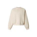 Moose Knuckles Mixed Media Crewneck Sweatshirt in Plaster | Coveti