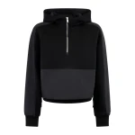 Moose Knuckles Mixed Media Hoodie in Black | Coveti