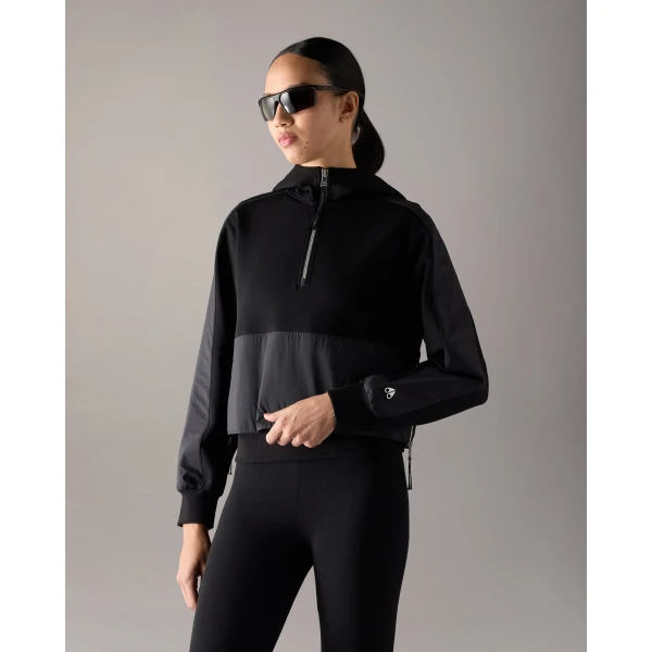 Moose Knuckles Mixed Media Hoodie in Black | Hoodies | Coveti