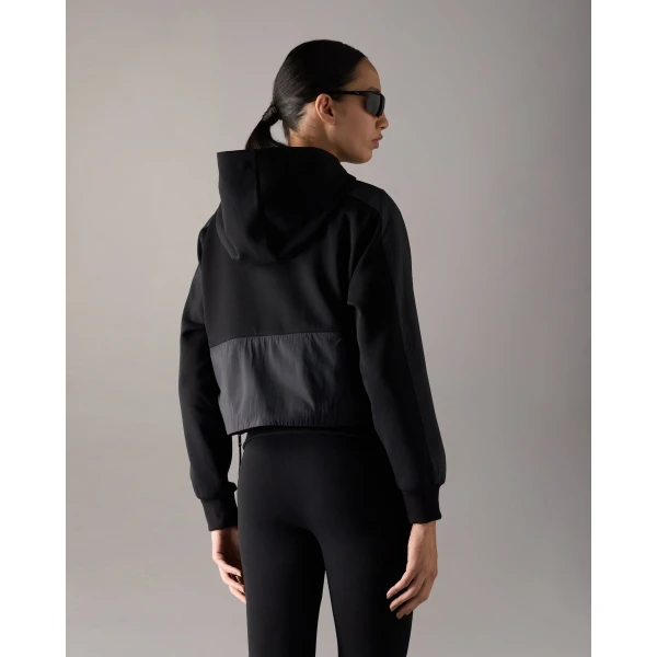 Moose Knuckles Mixed Media Hoodie in Black | Hoodies | Coveti