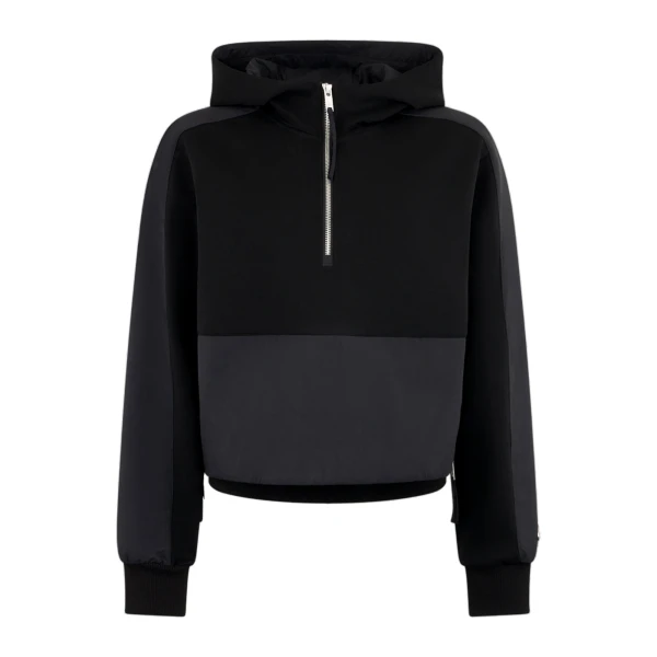 Moose Knuckles Mixed Media Hoodie in Black | Coveti