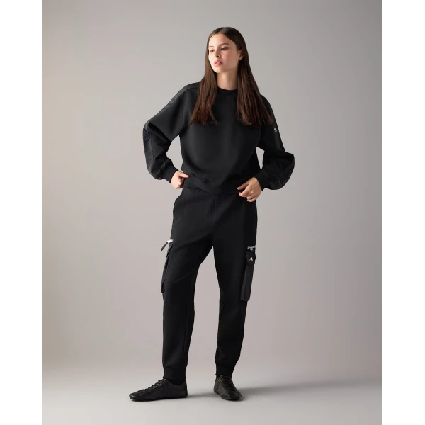 Moose Knuckles Mixed Media Joggers in Black | Sweatpants | Coveti