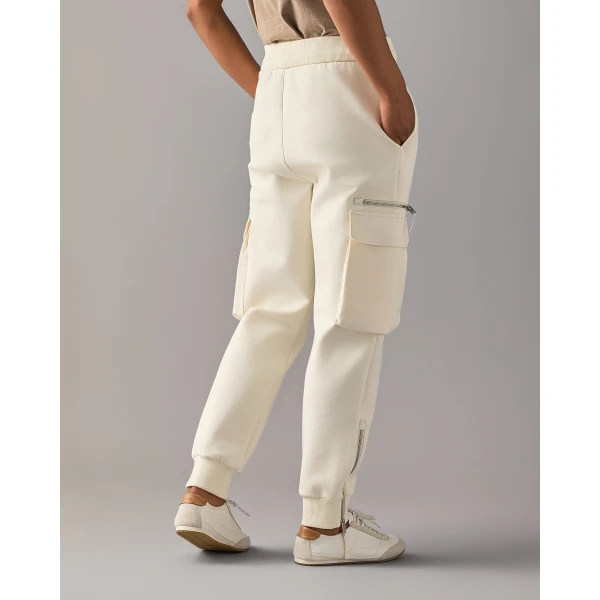 Moose Knuckles Mixed Media Joggers in Plaster | Sweatpants | Coveti