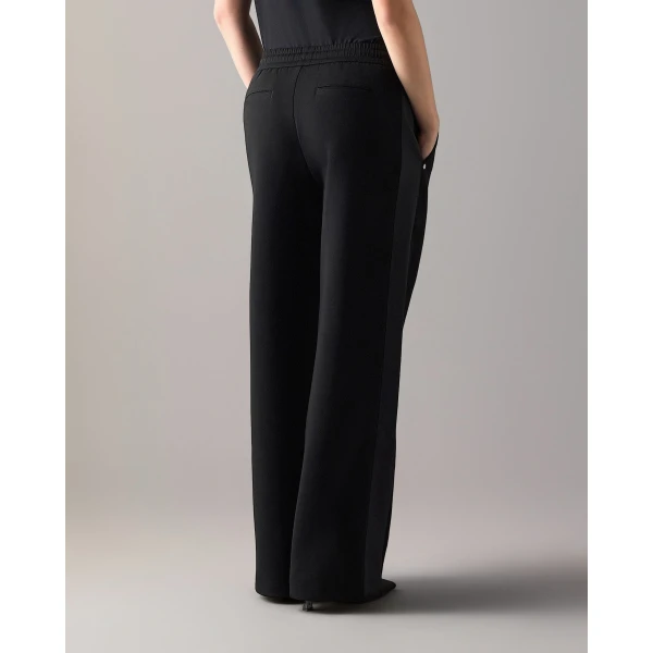 Moose Knuckles Mixed Media Wide-Leg Pants in Black | Pants | Coveti
