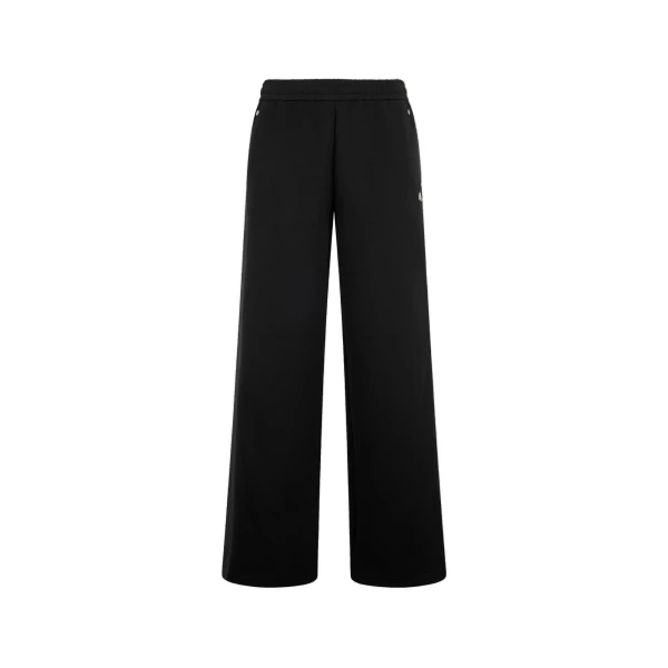 Moose Knuckles Mixed Media Wide-Leg Pants in Black | Coveti
