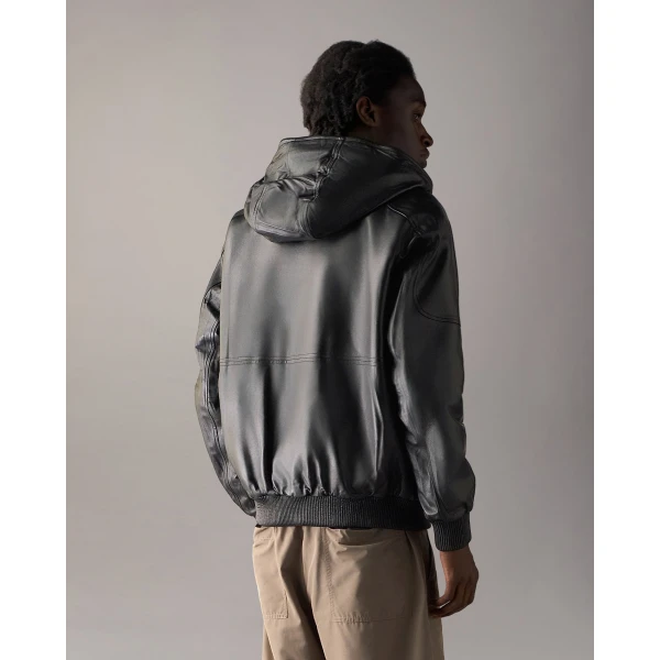 Moose Knuckles Neo Bunny Leather Jacket in Black | Men Jackets | Coveti