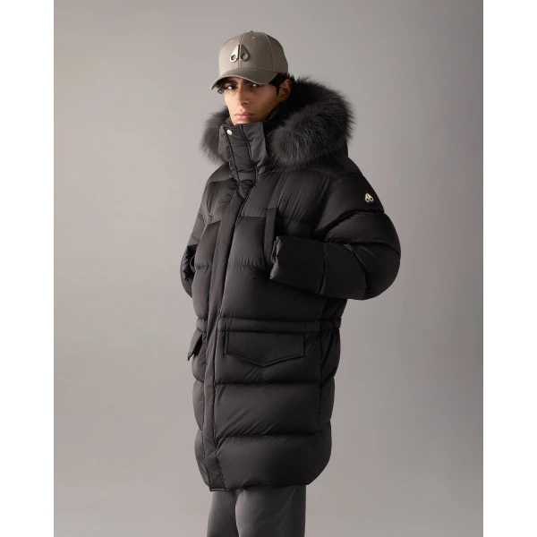 Moose Knuckles Northbound Fox Fur & Down 3Q in Black | Men Jackets | Coveti